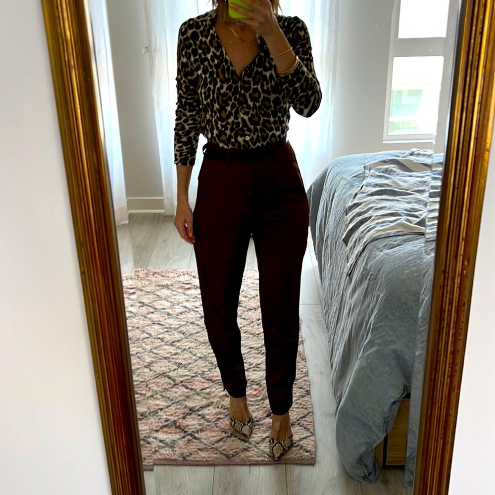 Gorgeous brown silk dress pant. CLOSED